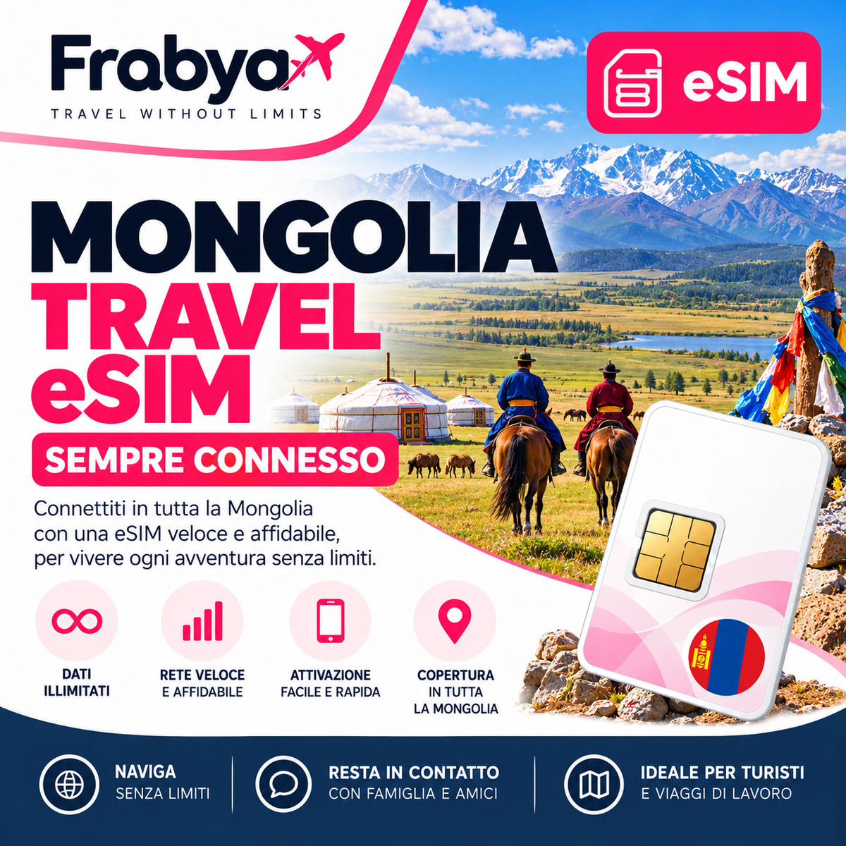 eSIM Mongolia Unitel dati voce e SMS - Frabya