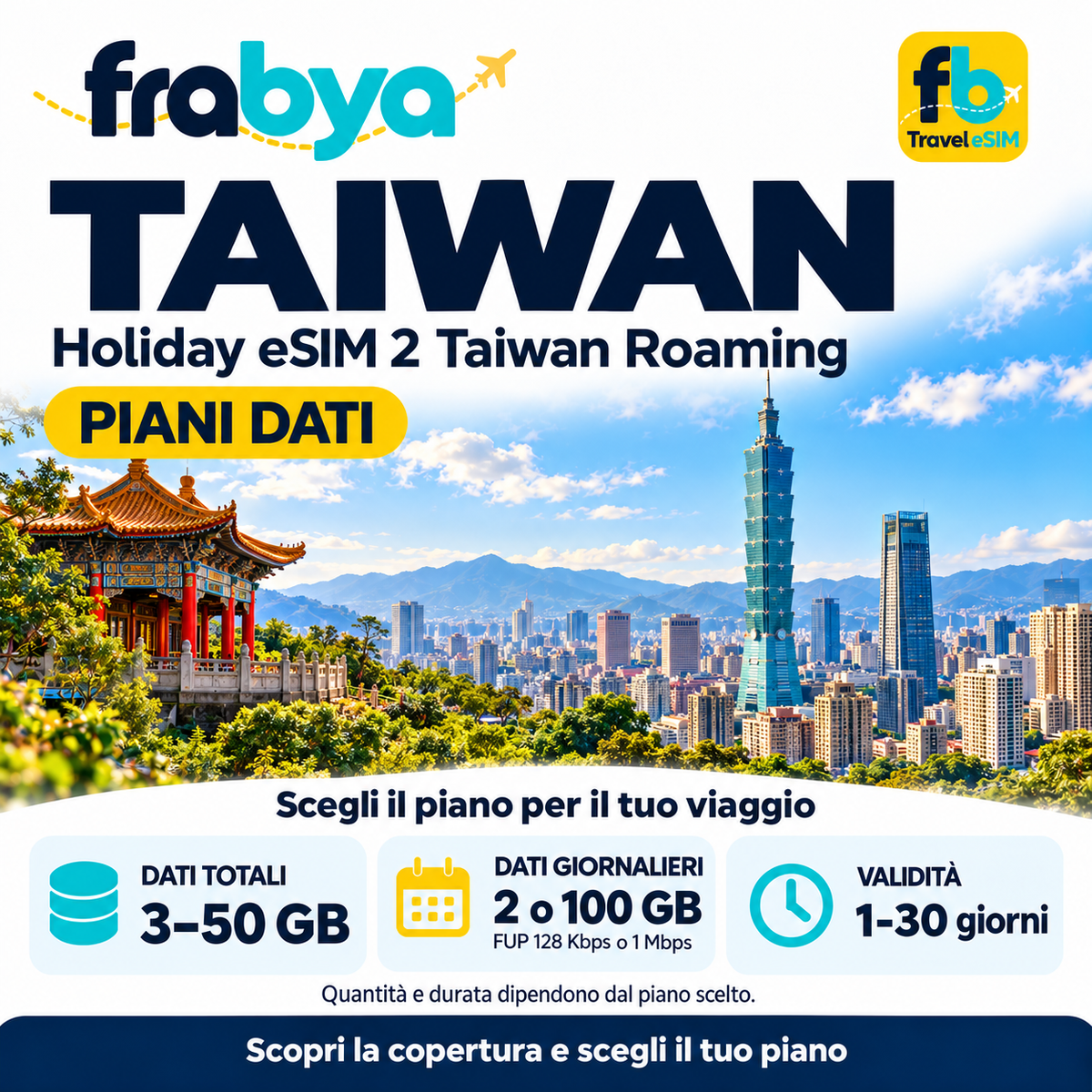 Holiday eSIM 2 Taiwan Roaming — Frabya Travel eSIM
