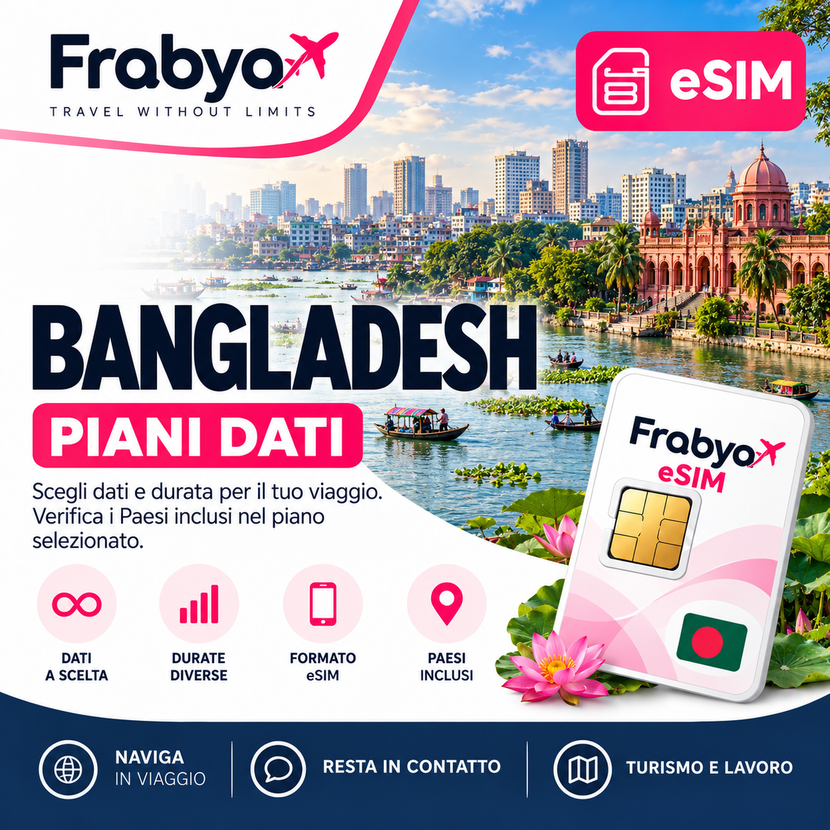 Frabya eSIM BANGLADESH — piani dati e durate selezionabili