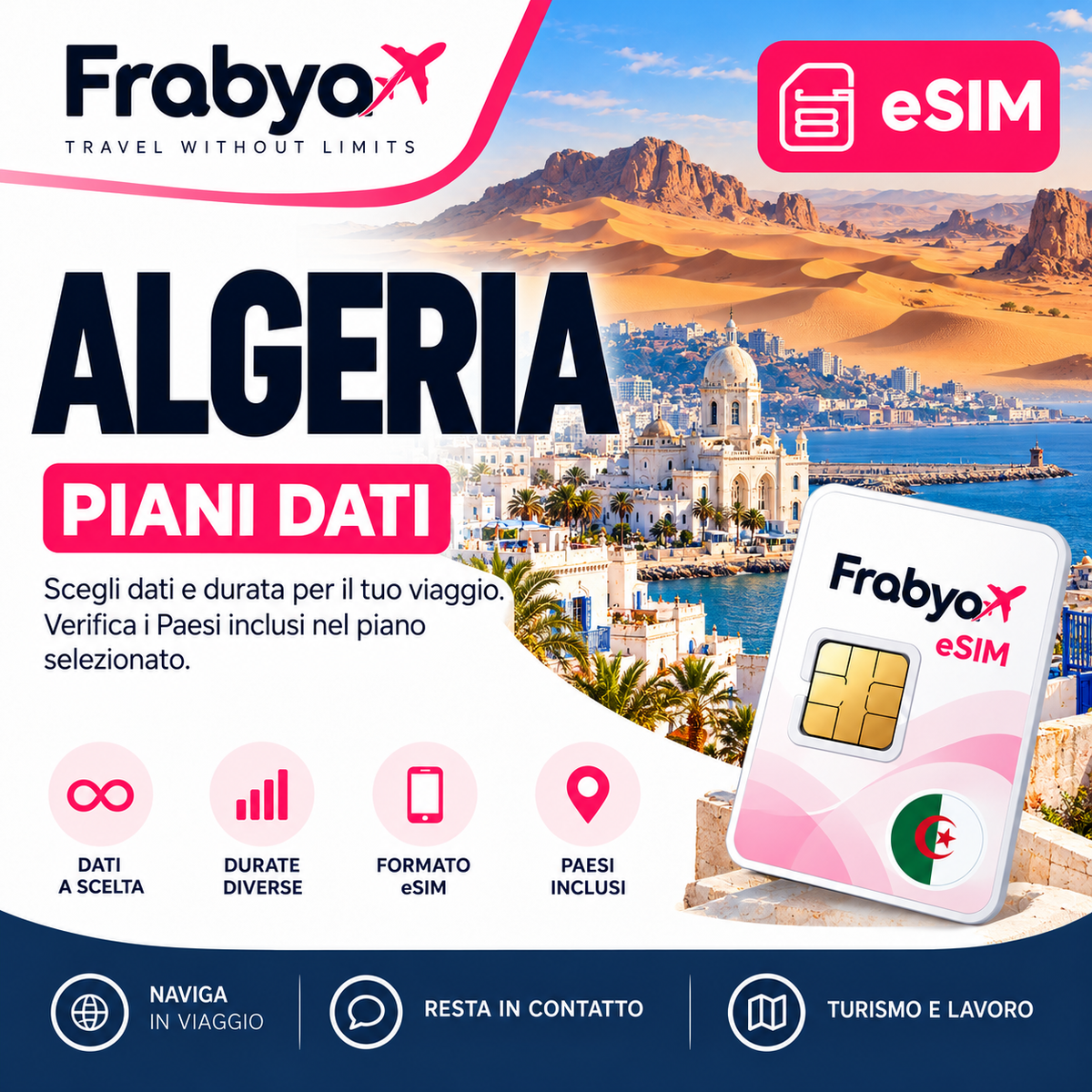 Frabya eSIM ALGERIA — piani dati e durate selezionabili