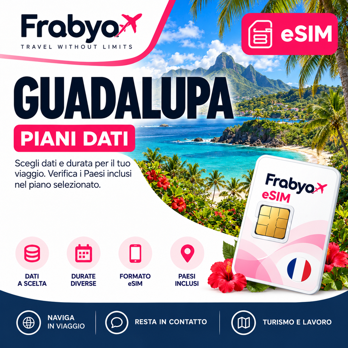 Frabya eSIM GUADALUPA — piani dati e durate selezionabili