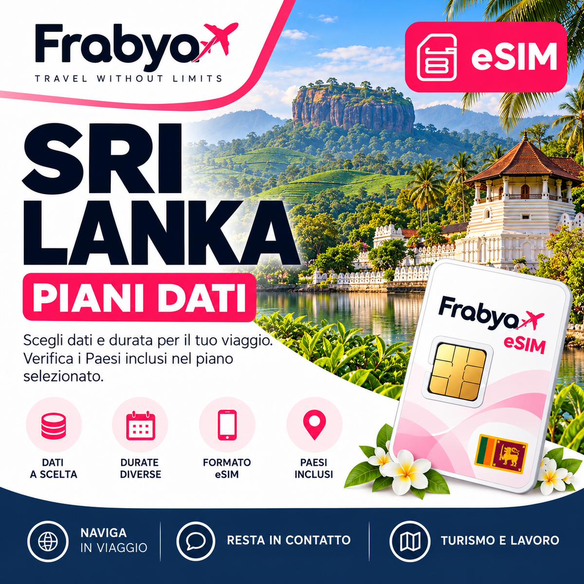 Frabya eSIM SRI LANKA — piani dati e durate selezionabili
