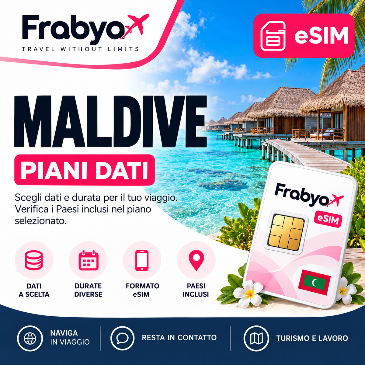 Frabya eSIM MALDIVE — piani dati e durate selezionabili