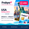 eSIM USA Holiday eSIM 2 - 2GB o 3GB al giorno - Frabya