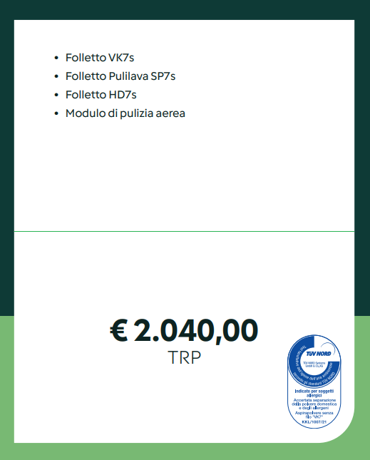 Folletto Combinazione R — listino prezzi TRP TPP
