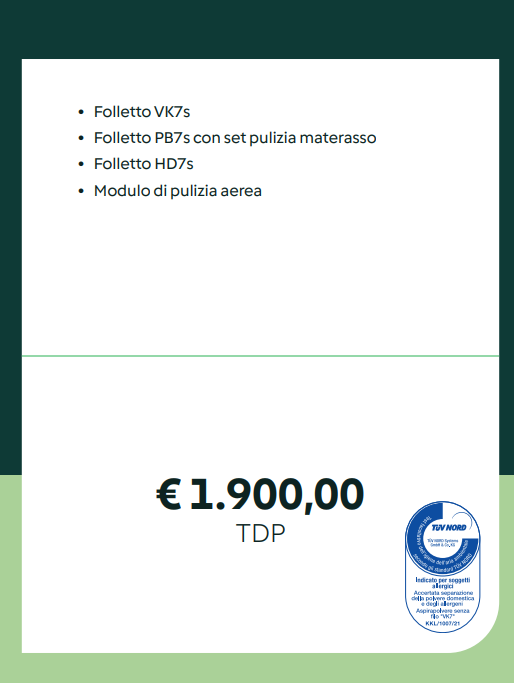 Folletto Combinazione D — listino prezzi TDP TVP