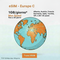 eSIM Europe C - 1GB/giorno Max Speed - 38 paesi europei