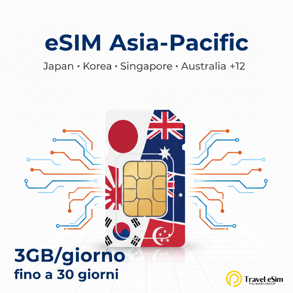 eSIM Asia-Pacific - 3GB/giorno fino a 30 giorni