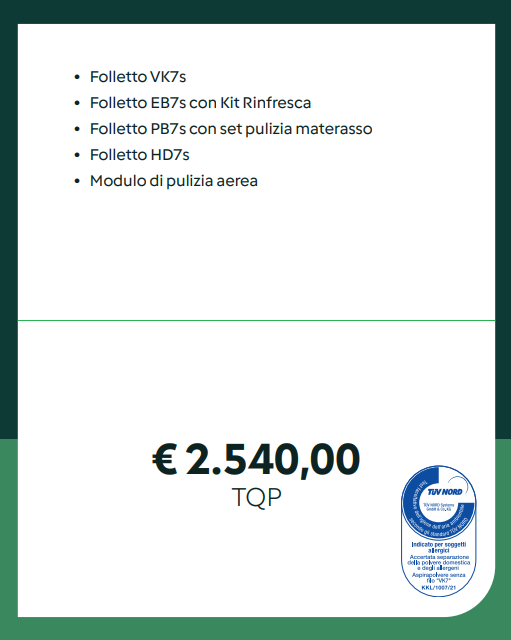 Folletto Combinazione Q — listino prezzi TQP THP