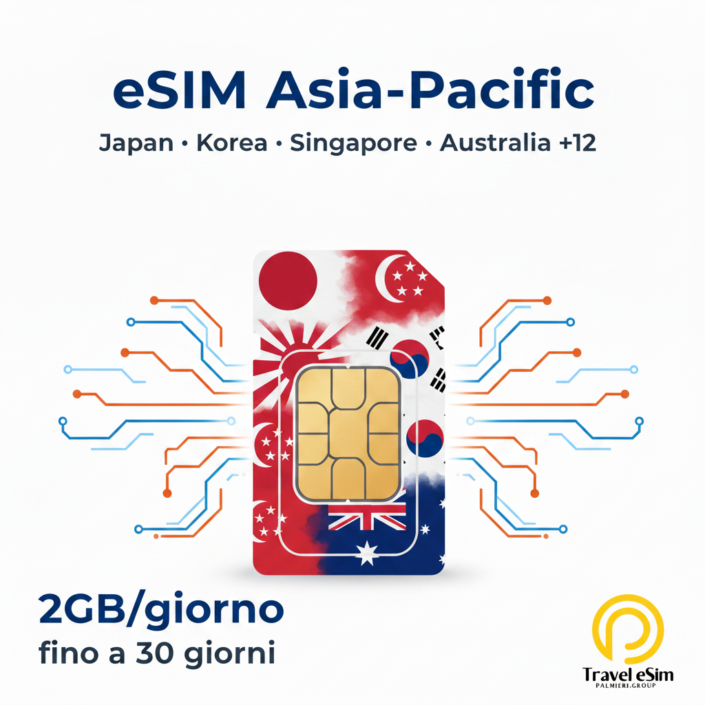 eSIM Asia-Pacific - 2GB/giorno fino a 30 giorni