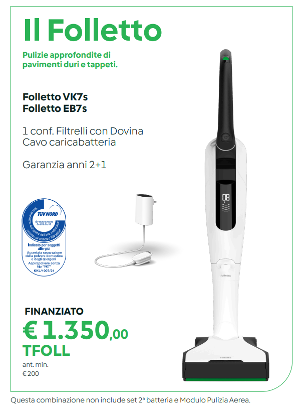 Il Folletto VK7s + EB7s — Sistema completo Kobold