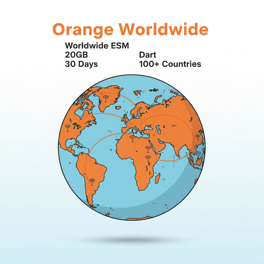 eSIM Orange Worldwide 20GB 30 Giorni - Copertura Globale