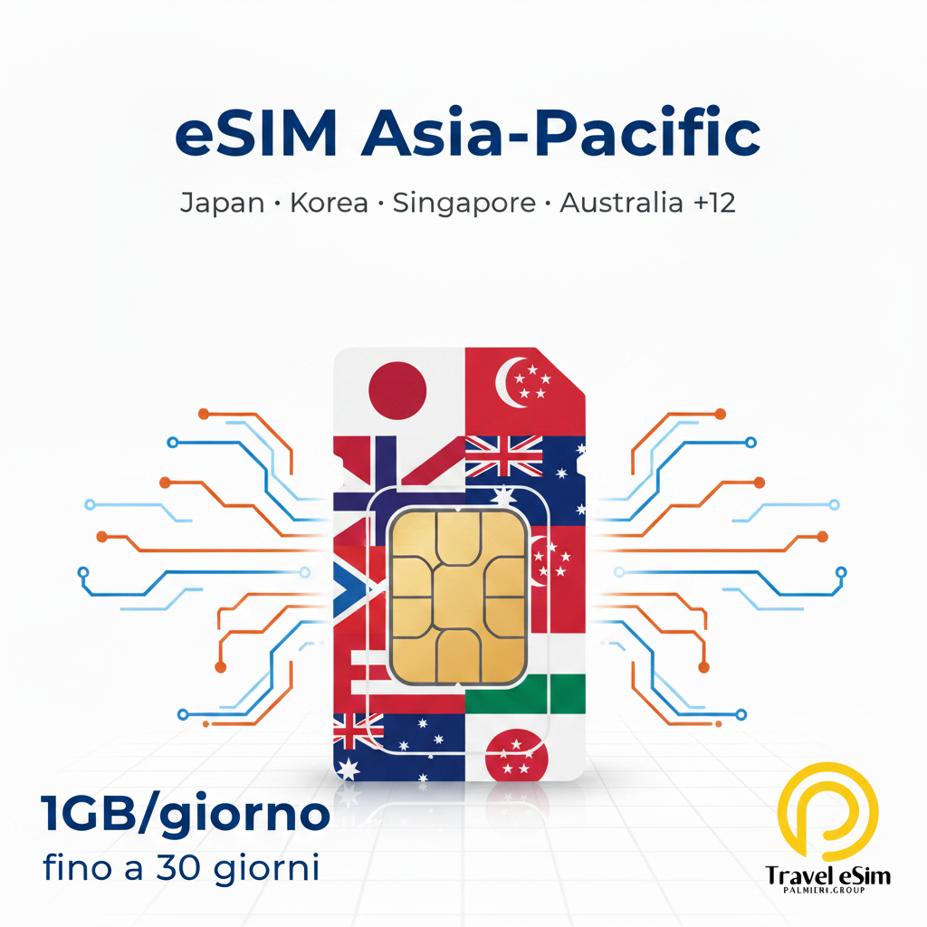 eSIM Asia-Pacific - 1GB/giorno fino a 30 giorni