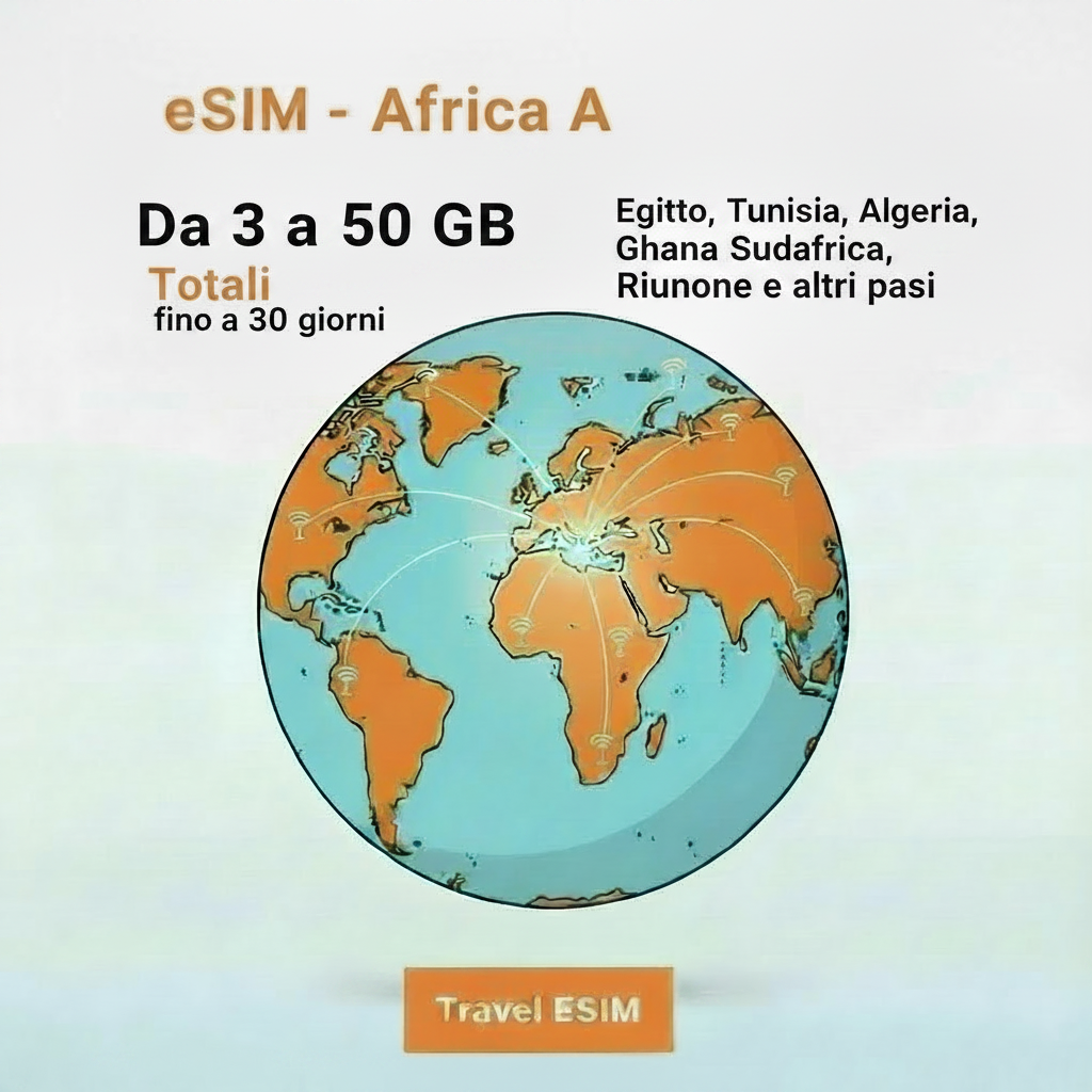 eSIM Africa A — Da 3 a 50 GB Totali