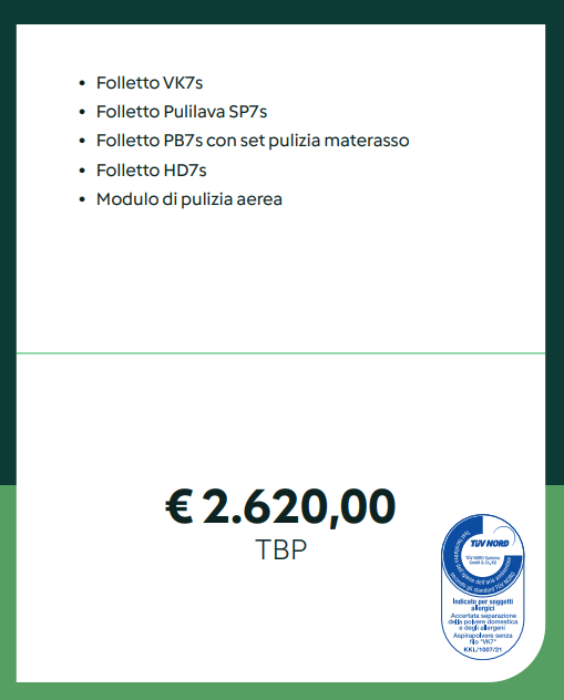 Folletto Combinazione B — listino prezzi TBP TLP