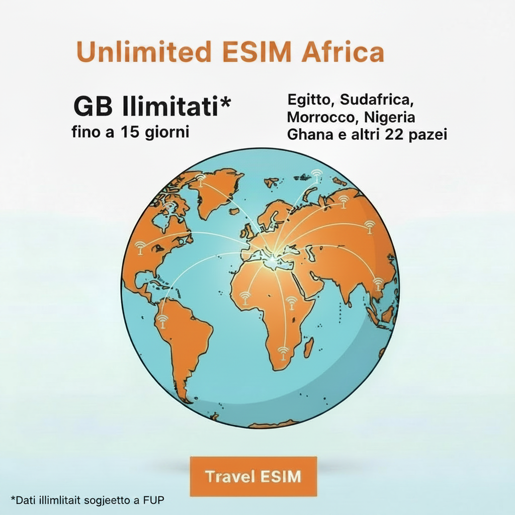 Unlimited eSIM Africa - GB Illimitati - fino a 15 giorni